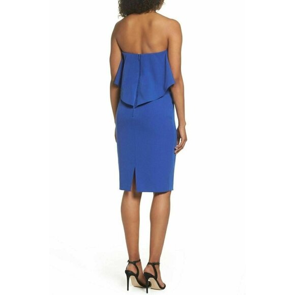 Chelsea28 Womens Blue Ruffle Strapless Dress 6 - Picture 3 of 6